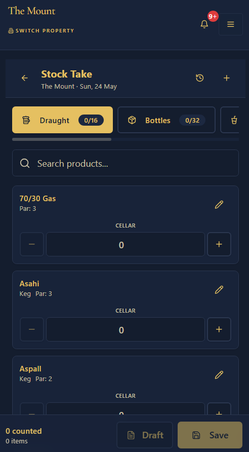 Stock take on mobile